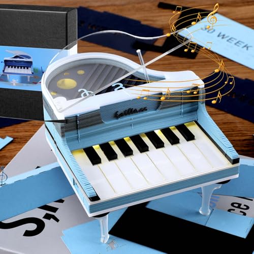 Auniq 2025 Schreibtisch Kalender 3D Notizblock mit Licht, 3D Kreatives Klavier Wochenkalender 2025 DIY-Notizen Papierskulptur Zeitstück Kalender Geschenk für Weihnachten Neujahr Büro/Schule Dekoration Auniq 2025 Schreibtisch Kalender 3D Notizblock mit Licht, 3D Kreatives Klavier Wochenkalender 2025 DIY-Notizen Papierskulptur Zeitstück Kalender Geschenk für Weihnachten Neujahr Büro/Schule Dekoration von Auniq