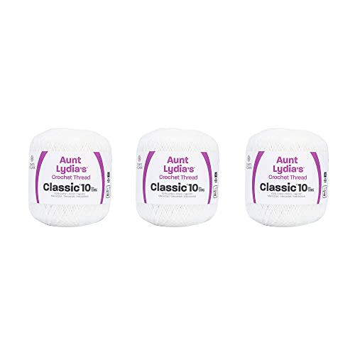 Aunt Lydia 154.0001P03 Klassisch Garn, Baumwolle, Weiß, 3 Pack von Aunt Lydia's