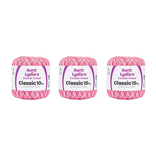 Aunt Lydia 154.0015P03 Klassisch Garn, Baumwolle, Schattiertes Rosa, 3 Pack von Aunt Lydia's