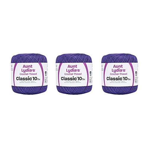 Aunt Lydia 154.0119P03 Klassisch Garn, Baumwolle, violett, 3 Pack, 1200 Meter von Aunt Lydia's