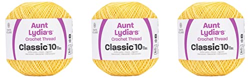 Aunt Lydia 154.0423P03 Klassisch Garn, Baumwolle, Maisgelb, 3 Pack von Aunt Lydia's