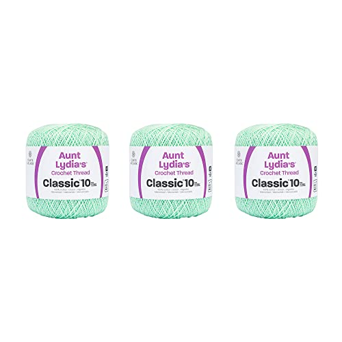 Aunt Lydia 154.0428P03 Klassisch Garn, Baumwolle, mintgrün, 3 Pack von Aunt Lydia's