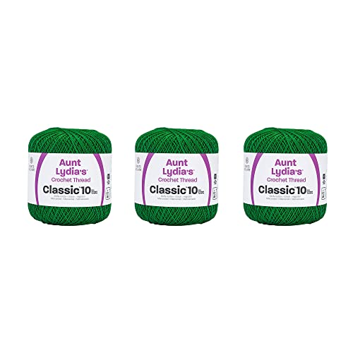 Aunt Lydia 154.0484P03 Klassisch Garn, Baumwolle, Myrtle Green, 3 Pack, 3 stück von Aunt Lydia's
