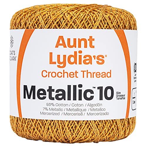 Red Heart Metallic-Häkelgarn, 10, goldfarben von Aunt Lydia