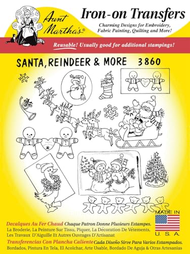 Aunt Martha's Stickmuster zum Aufbügeln, Weihnachtsmann, Rentier und mehr, #3860 Aunt Martha's Stickmuster zum Aufbügeln, Weihnachtsmann, Rentier und mehr, #3860 von Aunt Martha's
