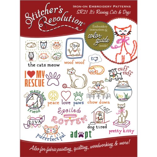 Aunt Martha's Stitcher's Revolution Bügelbild zum Aufbügeln, Motiv: regnerische Katzen und Hunde Aunt Martha's Stitcher's Revolution Bügelbild zum Aufbügeln, Motiv: regnerische Katzen und Hunde von Aunt Martha's