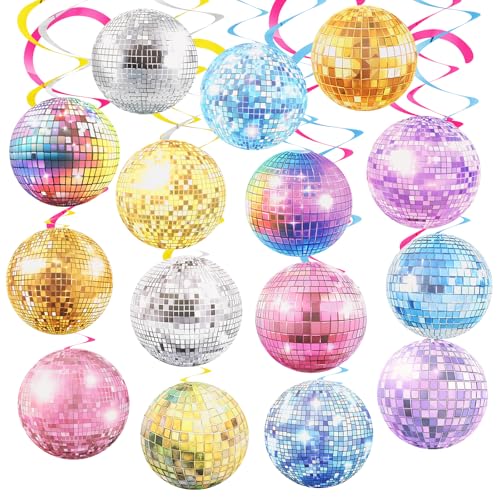 35 Stück Discokugel Party Luftschlangen Discokugel Hängende Spiralen, 70er 80er 90er Jahre Thema Party Dekorationen, Bunte Luftschlangen HäNgende Wirbel Party Decken Deko Disco Rock Hippie Zubehör 35 Stück Discokugel Party Luftschlangen Discokugel Hängende Spiralen, 70er 80er 90er Jahre Thema Party Dekorationen, Bunte Luftschlangen HäNgende Wirbel Party Decken Deko Disco Rock Hippie Zubehör von Aurasky