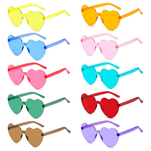 Aurasky 10 Paar Herz Party Brillen, Retro Party Sonnenbrille, Hippie Gläser Brille Herz, Party Brille Set, Candy Color Sonnenbrille für Geburtstagsfeier Fasching Karneval Halloween Aurasky 10 Paar Herz Party Brillen, Retro Party Sonnenbrille, Hippie Gläser Brille Herz, Party Brille Set, Candy Color Sonnenbrille für Geburtstagsfeier Fasching Karneval Halloween von Aurasky