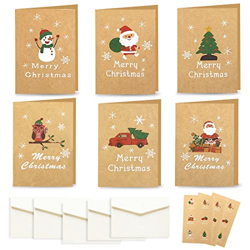 Aurasky Weihnachtskarten mit Umschlag Set, Karten Weihnachten, 24 Stück Klappkarten Weihnachten Karte Postkarte, Weihnachtspostkarte für Familie, Freunde von Aurasky