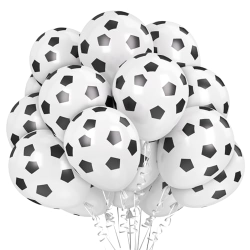 Fußball Luftballons, 40 Stück 12 Zoll Latex Ballons, Fussball Ballon Helium, Soccer Ballons für Junge Kinder Geburtstag WM Sport Thema Party Dekoration von Aurasky