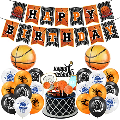 Luftballons Basketball, Tortendeko, Basketball Geburtstag Banner, Folienballon Basketball, Basketball Party Dekoration für Kinder Jungen und Basketballfans Geburtstagsfeier von Aurasky
