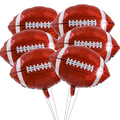 Luftballons Football, 6 Stück Braun American Football Folienballons, Rugby Fußball Thema Party Ballon Deko, für Junge Kinder Geburtstag Superbowl Sport Thema Party Dekoration von Aurasky