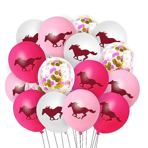 Pferd Thema Luftballons, 40 Stück 12 Zoll Latex Ballons, Western Cowgirl Partydeko, Luftballons Rosa Konfetti, für Kinder Party Geburtstag Mottoparty Dekoration Pferd Thema Luftballons, 40 Stück 12 Zoll Latex Ballons, Western Cowgirl Partydeko, Luftballons Rosa Konfetti, für Kinder Party Geburtstag Mottoparty Dekoration von Aurasky