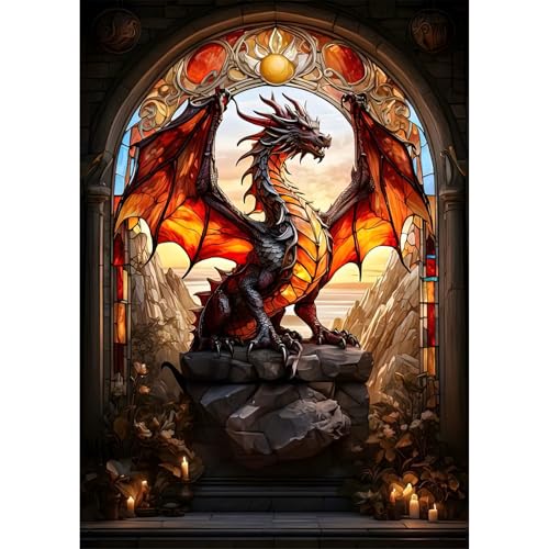 Auremi 5D Drache Diamond Painting Erwachsene Kits, DIY Tiere Diamond Painting Bilder, Mosaikherstellung Malen Nach Zahlen Full Drill Cross Stickerei Malerei Kits für Home Wand Décor 30 x 40cm Auremi 5D Drache Diamond Painting Erwachsene Kits, DIY Tiere Diamond Painting Bilder, Mosaikherstellung Malen Nach Zahlen Full Drill Cross Stickerei Malerei Kits für Home Wand Décor 30 x 40cm von Auremi