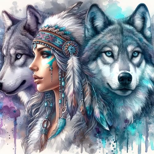 Auremi 5D Wölfin Diamond Painting Erwachsene Kits, DIY Tiere Diamond Painting Bilder, Mosaikherstellung Malen Nach Zahlen Full Drill Cross Stickerei Malerei Kits für Home Wand Décor 30 x 30cm Auremi 5D Wölfin Diamond Painting Erwachsene Kits, DIY Tiere Diamond Painting Bilder, Mosaikherstellung Malen Nach Zahlen Full Drill Cross Stickerei Malerei Kits für Home Wand Décor 30 x 30cm von Auremi