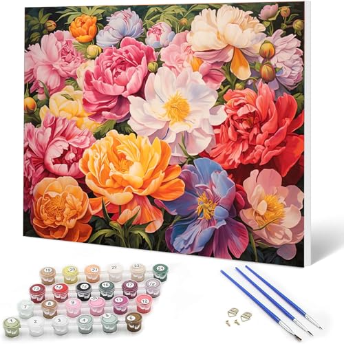 Auremi Blumen Malen nach Zahlen Erwachsene Kinder,Blumen Paint by Numbers Set Mit Ölgemälde für Anfänger mit Holzrahmen 20x30cm DIY Kunstkit Mit 3 Pinseln und Acrylfarbe knitterfreie leinwand Kit Auremi Blumen Malen nach Zahlen Erwachsene Kinder,Blumen Paint by Numbers Set Mit Ölgemälde für Anfänger mit Holzrahmen 20x30cm DIY Kunstkit Mit 3 Pinseln und Acrylfarbe knitterfreie leinwand Kit von Auremi