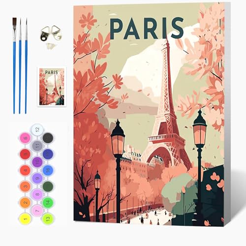 Auremi DIY PARIS Malen nach Zahlen Set für Erwachsene Kinder mit Holzrahmen,Eiffelturm Paint by Numbers Set für Anfänger Kunstkit Mit 3 - Pinseln und Acrylfarbe Leinwand Kit Wandkunst 20x30cm Auremi DIY PARIS Malen nach Zahlen Set für Erwachsene Kinder mit Holzrahmen,Eiffelturm Paint by Numbers Set für Anfänger Kunstkit Mit 3 - Pinseln und Acrylfarbe Leinwand Kit Wandkunst 20x30cm von Auremi