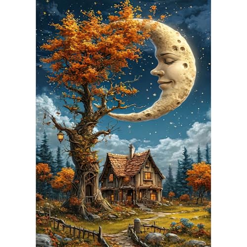 Auremi Diamond Painting Herbst Diamant Painting Bilder Mond Diamond Art Erwachsene Full DIY Diamant Kunst Malerei Stickerei Set Kreuzstich 30x40cm von Auremi