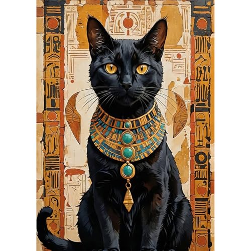 Auremi Diamond Painting Schwarze Katze Diamant Painting Bilder Tiere Diamond Art Erwachsene Full DIY Diamant Kunst Malerei Stickerei Set Kreuzstich 30x40cm von Auremi