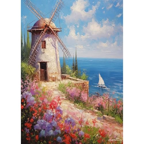 Auremi Leuchtturm Diamond Painting Erwachsene, 5D Landschaft Diamant Painting Bilder Erwachsene, DIY Diamond Painting Bilder Diamant Malerei Set für Wanddekoration 30x40cm von Auremi