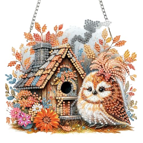 Auremi Vogel Diamond Painting Anhänger, 5D Vogelhaus Diamond Painting Hängende Ornament Set Kinder Erwachsene,Special Shaped Anhänger Diamant Painting Bilder Windspiel für Dekoration Auremi Vogel Diamond Painting Anhänger, 5D Vogelhaus Diamond Painting Hängende Ornament Set Kinder Erwachsene,Special Shaped Anhänger Diamant Painting Bilder Windspiel für Dekoration von Auremi