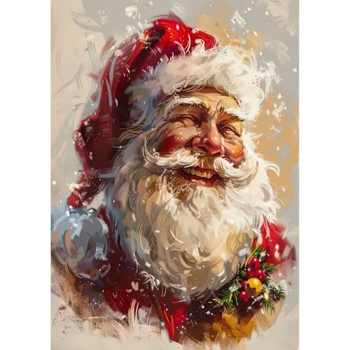 Auremi Weihnachtsmann Diamond Painting Erwachsene, 5D Diamant Painting Bilder Erwachsene, DIY Weihnachten Diamond Painting Bilder Diamant Malerei Set für Wanddekoration 30x40cm von Auremi