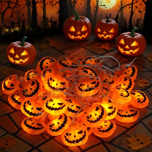 Kürbislaterne Halloween Lichtleiste 6M 40LED Warmweiß für Weihnachten, Warteschlange, Weihnachtsbaum, Heimdekoration, 3D Kürbis Deko, 2 Leuchtmodi Batteriebetriebene, AA Batterien nicht enthalten Kürbislaterne Halloween Lichtleiste 6M 40LED Warmweiß für Weihnachten, Warteschlange, Weihnachtsbaum, Heimdekoration, 3D Kürbis Deko, 2 Leuchtmodi Batteriebetriebene, AA Batterien nicht enthalten von Aurevita