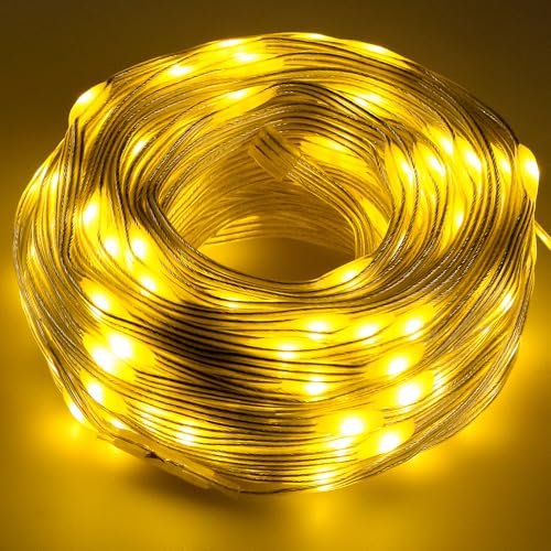 Led Lichterkette 20m 200 Leds Warmweiß mit USB, 5V/2A Wasserdicht Kupferdraht Warm White Fairy Light, Draht Micro Lichterketten für DIY Weihnachten, Garten, Party, Hochzeit Deko von Aurevita