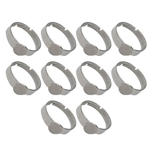 10pcs Verstellbare Edelstahlringe Basen Edelstahl Verstellbare Ringe Basen Für Schmuckbegeisterte von Aurgiarme
