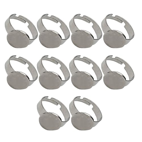 10pcs Verstellbare Edelstahlringe Basen Edelstahl Verstellbare Ringe Basen Für Schmuckbegeisterte von Aurgiarme