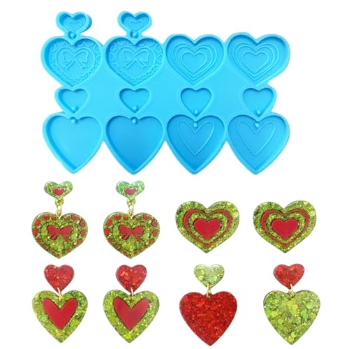 Love Heart Ohrring Form Set Flexible Silikonformen Valentinstag Ohr Juwelierform Stilvolle Ohrentropfen Herstellen Von Formen von Aurgiarme