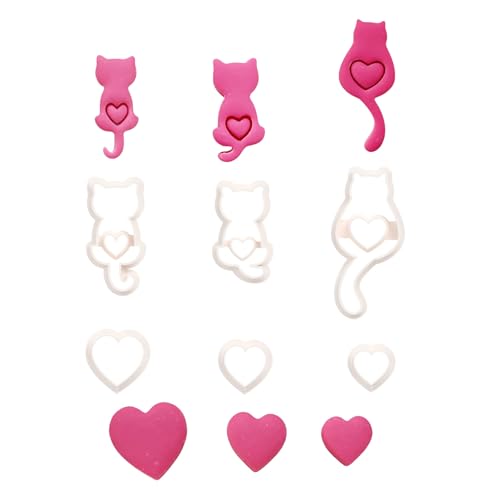 Set Von 6 Mehrzweckkatzen Polymers Tonschneider Valentinstag Schmuckstücke Für Ohrringe Und Halsketten Set Von 6 Mehrzweckkatzen Polymers Tonschneider Valentinstag Schmuckstücke Für Ohrringe Und Halsketten von Aurgiarme