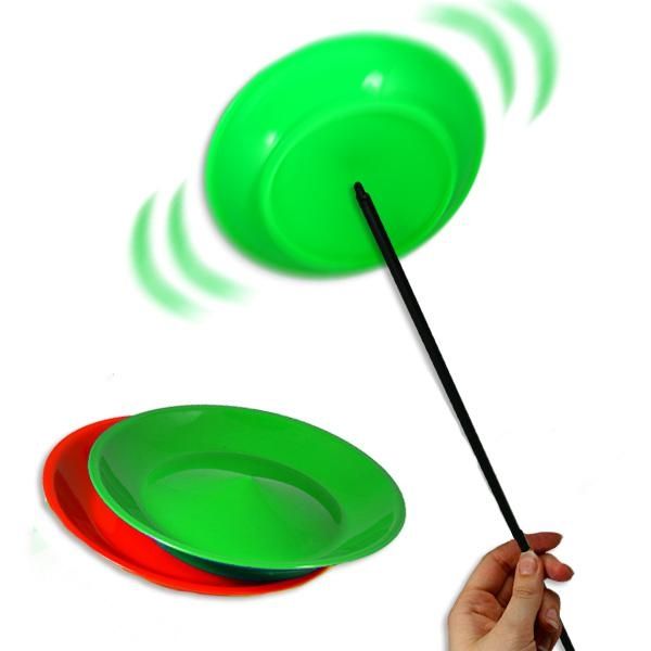 Jonglierteller in knalliger Farbe rund, ca. 23 cm +Jonglierstab 50 cm Jonglierteller in knalliger Farbe rund, ca. 23 cm +Jonglierstab 50 cm von Aurich
