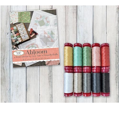 Abloom by Corey Yoder Spulen, 12 W, 10 kleine Spulen, 100 % ägyptische Baumwolle, ideal für Handstickerei, Quilten, Ziernähen, hergestellt in Italien Abloom by Corey Yoder Spulen, 12 W, 10 kleine Spulen, 100 % ägyptische Baumwolle, ideal für Handstickerei, Quilten, Ziernähen, hergestellt in Italien von Aurifil
