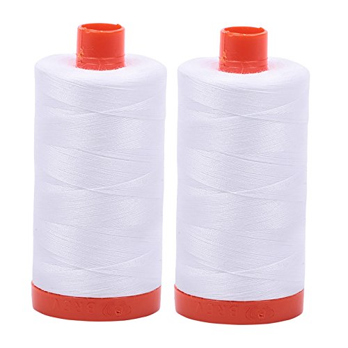 Aurifil Baumwoll-Mako, 50 W, 1300 m, Weiß, 2 Stück von Aurifil