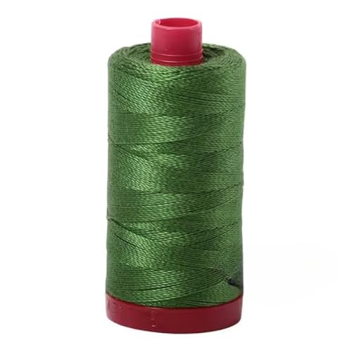 Aurifil Baumwollgarn, 12 W, Dunkelgrasgrün #5018 (356 Yd) – 100 % ägyptische Baumwolle – ideal für Handstickerei, Quilten, Ziernähen, hergestellt in Italien von Aurifil