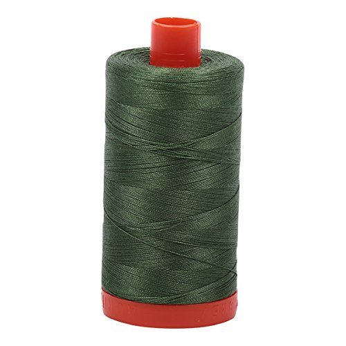 Aurifil Mako-Baumwolle Gewinde massiv 50 WT 1422yds sehr dunkel Gras Grün von Aurifil