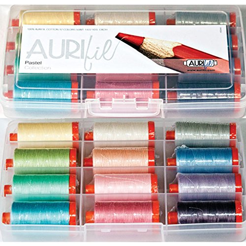 Aurifil Garn-Set, Pastell-Kollektion, 50 W, Baumwolle, 12 große Spulen von Aurifil