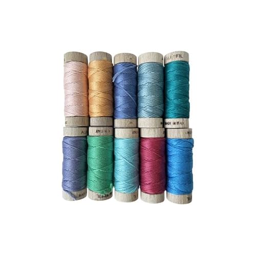 Enchanted by Susan Ache 10 kleine Spulen – 100% ägyptische Baumwolle – ideal für Handstickerei, Quilten, Steppnähen, dekoratives Nähen – hergestellt in Italien von Aurifil