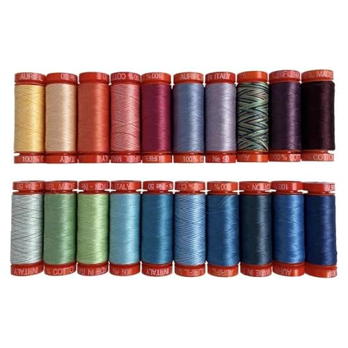 Jennifer Sampou Basics von Jennifer Sampou 20 kleine Spulen 50 W – 100 % ägyptische Baumwolle – ideal für Handstickerei, Quilten, Ziernähen, dekorative Näharbeiten – hergestellt in Italien von Aurifil
