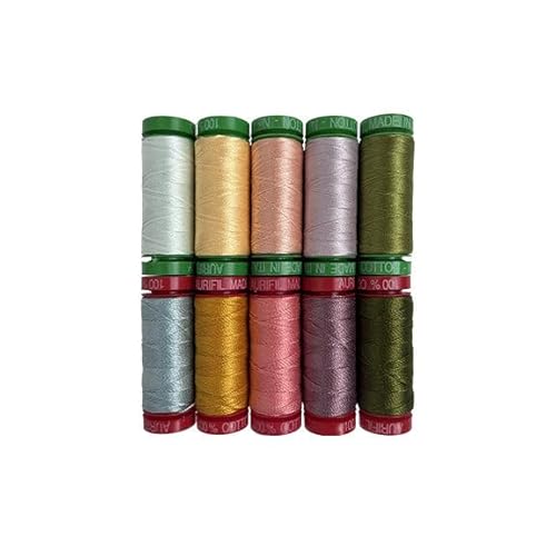 Midsummer Stitching von Sharon Holland, 10 kleine Spulen, 100 % ägyptische Baumwolle, ideal für Handstickerei, Quilten, Ziernähen, hergestellt in Italien von Aurifil