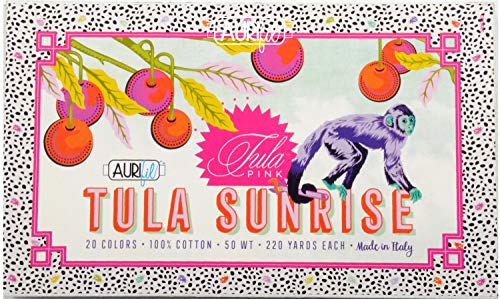 Tula Pink Tula Sunrise Aurifil Garn-Set, 20 kleine Spulen, 50 Gewicht, TP50SC20 von Aurifil