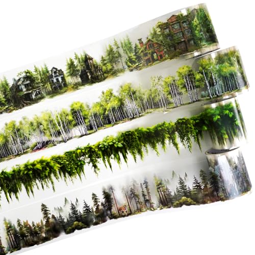 AuriicLeaf Forest Adventure transparentes PET-Klebeband-Set mit Clip, 4 Rollen, Baum- und Landschaftsgestaltung, Aufkleber für Tagebücher, Planer, Basteln und Geschenkideen AuriicLeaf Forest Adventure transparentes PET-Klebeband-Set mit Clip, 4 Rollen, Baum- und Landschaftsgestaltung, Aufkleber für Tagebücher, Planer, Basteln und Geschenkideen von AuriicLeaf