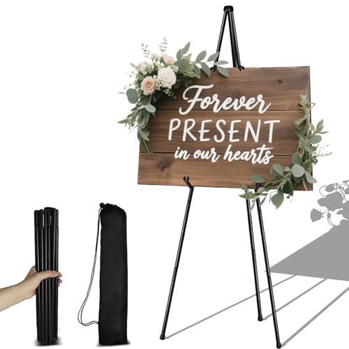 Künstler Staffelei Stand, Verstellbares Stativ 160cm, Studio Teleskop Boden Staffeleien, Staffelei Ständer Hochzeit, Tragbar Faltstaffelei, für Kunstdisplays, Malen und Poster (Schwarz) von Aurinovellia
