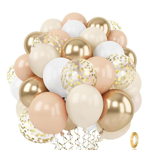 Auriselle 60 Stück 12 Zoll Goldene Luftballons Ballons Geburtstag Set - Vielfältige Kombinationen, Umweltfreundlich Sicher, Eventplaner Kreative Dekorationen von Auriselle