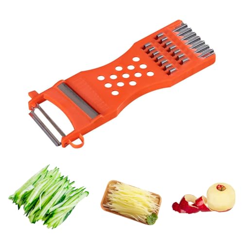 Auriselle Multifunktionaler Schäler Gemüse Karotten Schneider 3-in-1 Sparschäler Klingen aus Edelstahl für Gemüse Friseur und Multifunktions Sparschäler in der Gastronomie (Rot) von Auriselle