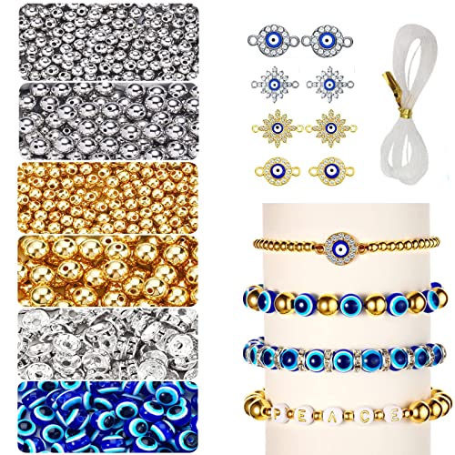 1258 Abstandsperlen, böse Augen Armband Perlen, Acryl Perle Buchstaben, 4-6mm Perle Technologie, Schmuck Herstellung, DIY dekorative Perle Armband von Aurldpio
