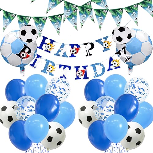 Fußball Geburtstag Dekorationen Party Luftballons (Blau Fußball Dekorationen) von Aurmonigo