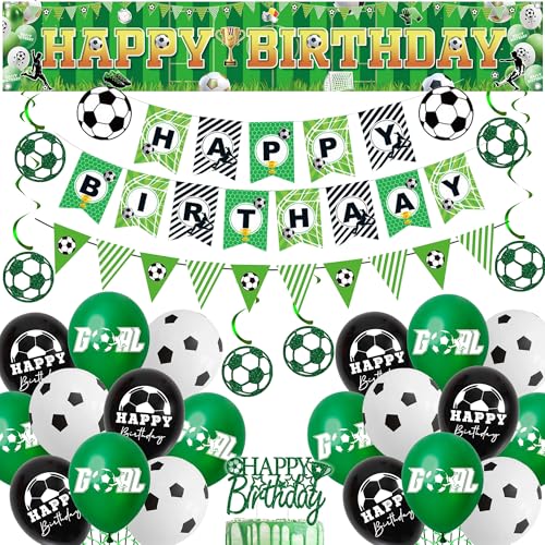 Fußball Geburtstag Dekorationen Party Luftballons - Grün Fußball Happy Birthday Cake Topper Banner Latex Ballon Hängende Wirbel, Sport Thema Wimpelkette Party Dekoration für Jungen und Fans Fußball Geburtstag Dekorationen Party Luftballons - Grün Fußball Happy Birthday Cake Topper Banner Latex Ballon Hängende Wirbel, Sport Thema Wimpelkette Party Dekoration für Jungen und Fans von Aurmonigo