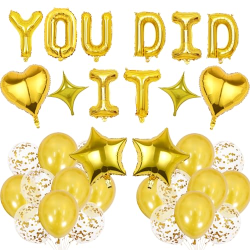 Luftballons mit Aufschrift "Congratulations Graduation You Did It", goldfarben Luftballons mit Aufschrift "Congratulations Graduation You Did It", goldfarben von Aurmonigo